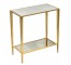 GOLD SIDE TABLE-Rectangle W/Under Shelf