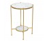 ROUND GOLD SIDE TABLE W/Marble Top