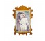 RELIGIOUS PLAGUE-Ornate Wood W/Picture of Jesus