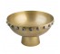 DECORATIVE BOWL-Brushed Antique Brass W/Marble Medallions