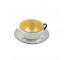 SAUCER-Iridescent Purple w/ Yellow Interior & Blk Handle