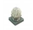 DECORATIVE FINIAL-White Washed Artichoke on Grey Greek Key Base