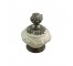 DECORATIVE FINIAL-White Washed Base W/Floral Details & Bronzed Bud Top