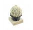 DECORATIVE FINIAL-White Washed Artichoke on Beige Greek Key Base