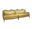 LAF CHAISE-Vintage Gold Fabric W/ Tufted Design W/Fruitwood Frame