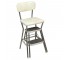 STEP LADDER STOOL-Vintage Beige & Chrome