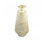 VASE-Tall White Wash Gold Metal