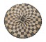 RUG-Round Brown & Tan Leather/Checkered