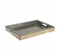 TRAY-Faux Riveted Metal W/Cutout Handles