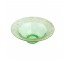 DECORATIVE BOWL-Vintage Green Glass w/Gold Accents on Rim