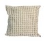 PILLOW-THROW-White Leather Woven w/Beige