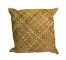 PILLOW-THROW-Brown Leather w/Black Woven Boxes