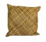 PILLOW-THROW-Brown Leather w/Light Brown Woven Boxes