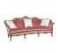 VICTORIAN SOFA-Pink Velvet W/Carved Wood Frame