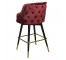 BAR STOOL- Burgundy Velvet, Tufted Back W/Brass Nailhead Detail