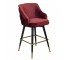 BAR STOOL- Burgundy Velvet, Tufted Back W/Brass Nailhead Detail