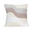 PILLOW-THROW-Beige w/Blue/Brown/White Waved Stripes