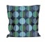 PILLOW-THROW-Blue Circles w/Yellow Lines