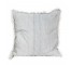 PILLOW-THROW-Distressed Light Blue/White w/Fringe