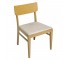 DINING CHAIR-MCM Side W/Blonde Wood Frame & Natural Colored Seat