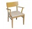 DINING CHAIR-MCM ARM Blonde Wood Frame & Natural Colored Seat