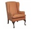 WINGED ARM CHAIR-Orange Diamond Fabric