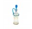 DECANTER-w/Stopper-Glass w/Blue & Gold Accents