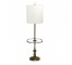 FLOOR LAMP-Antique Brass W/Glass Top Table