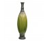 VASE-Tall Fluted W/Green Verticle Ribs