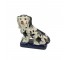 DOG FIGURINE-(RAF)Black & White Spaniel on Navy Pillow