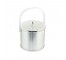 ICE BUCKET-Silver Plastic w/Clear Plastic Tongs