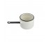 SAUCEPAN-Vintage White Enamel w/Black Handle