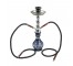 HOOKAH-Blue Glass w/Chrome & (2)Smoking Rope Pipes