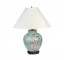 TABLE LAMP-Pale Blue Asian Lamp W/Floral Vine Design