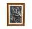 ABSTRACT PRINT-Black & White W/Brown Frame
