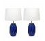 TABLE LAMP-Navy Ceramic Honeycomb