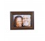 PICTURE FRAME-Burgundy Wood w/Beige Border