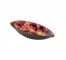 DECORATIVE BOWL-Oval Glass-Gold/Red Splatter Pattern