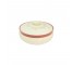 BOX-Vintage Round Off White Plastic W/Salmon Colored Edge & Lid