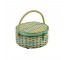 SEWING BASKET-Vintage Blue/Green Wicker w/(1)Handle