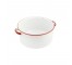 POT-White Enamel w/Red Trim & Handles