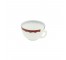 TEACUP-Vintage Corningware White Milk Glass w/Red Scallops