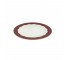 PLATE-DESSERT-Vintage Corningware White Milk Glass w/Red Scallops