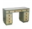 DESK-Vintage Teal w/9 Beige Drawers