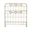 BED FRAME-3/4 White Painted Metal w/Brass Circles