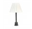 TABLE LAMP-Black Metal Ribbed Stand w/(2) Bulb Sockets