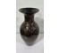 VASE-Black Glass W/Gold Speckles