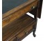 SIDEBOARD-(3)Drawer-Open Shelf-Leather Top-w/Drop Leaves on Sides