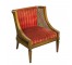 CHAIR-Occasional-Striped Velvet w/Cane Side Wings