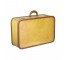 LUGGAGE-"De Luxe Lincoln" Tan w/Brown Trim & 2 Latch Lock